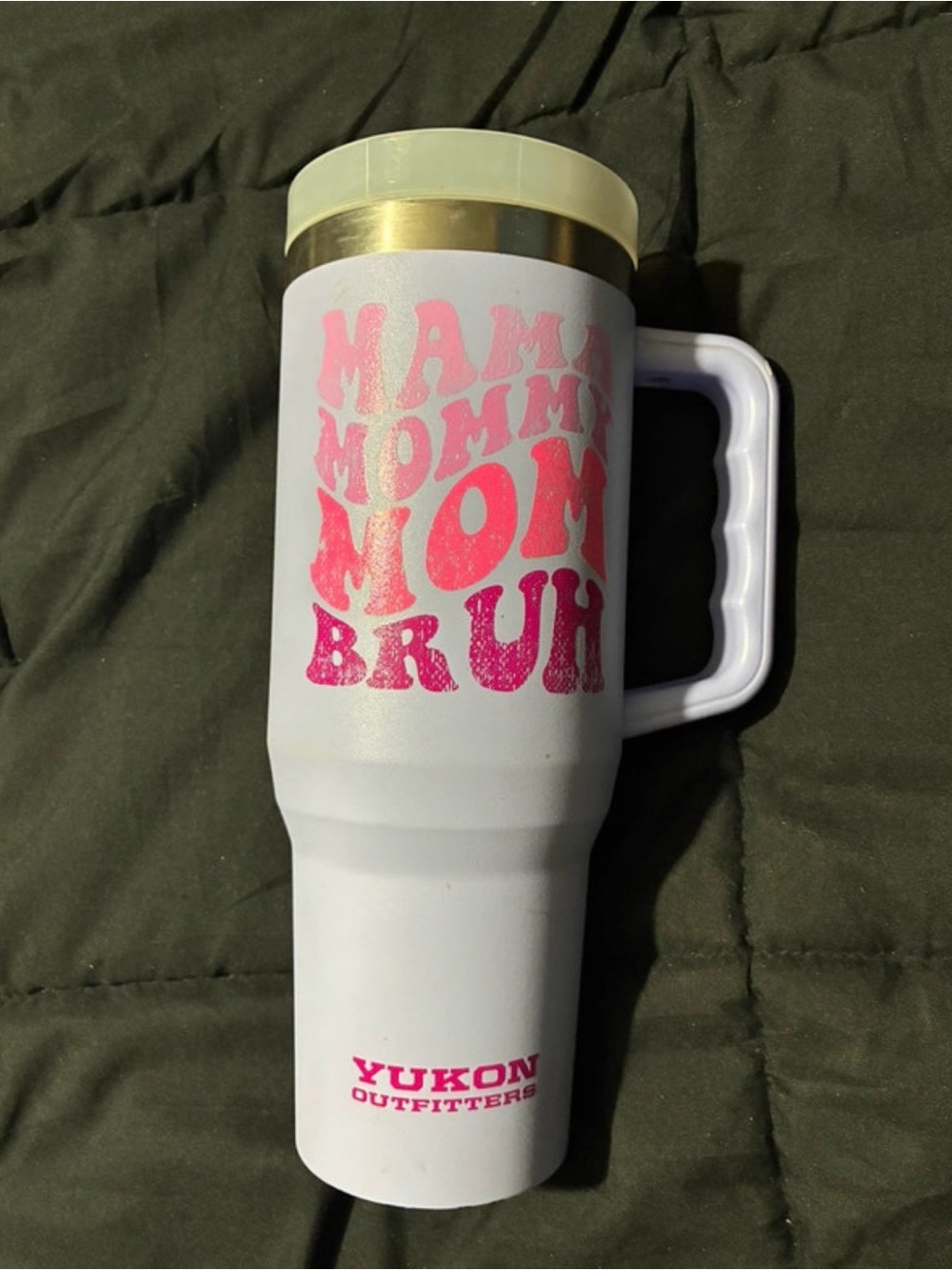 Purple Travel Mug with Pink Gradient Graphic